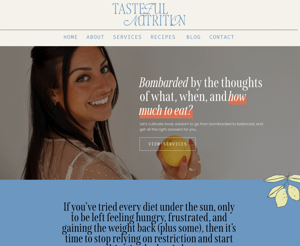 dietitian websites on wordpress tasteful nutrition