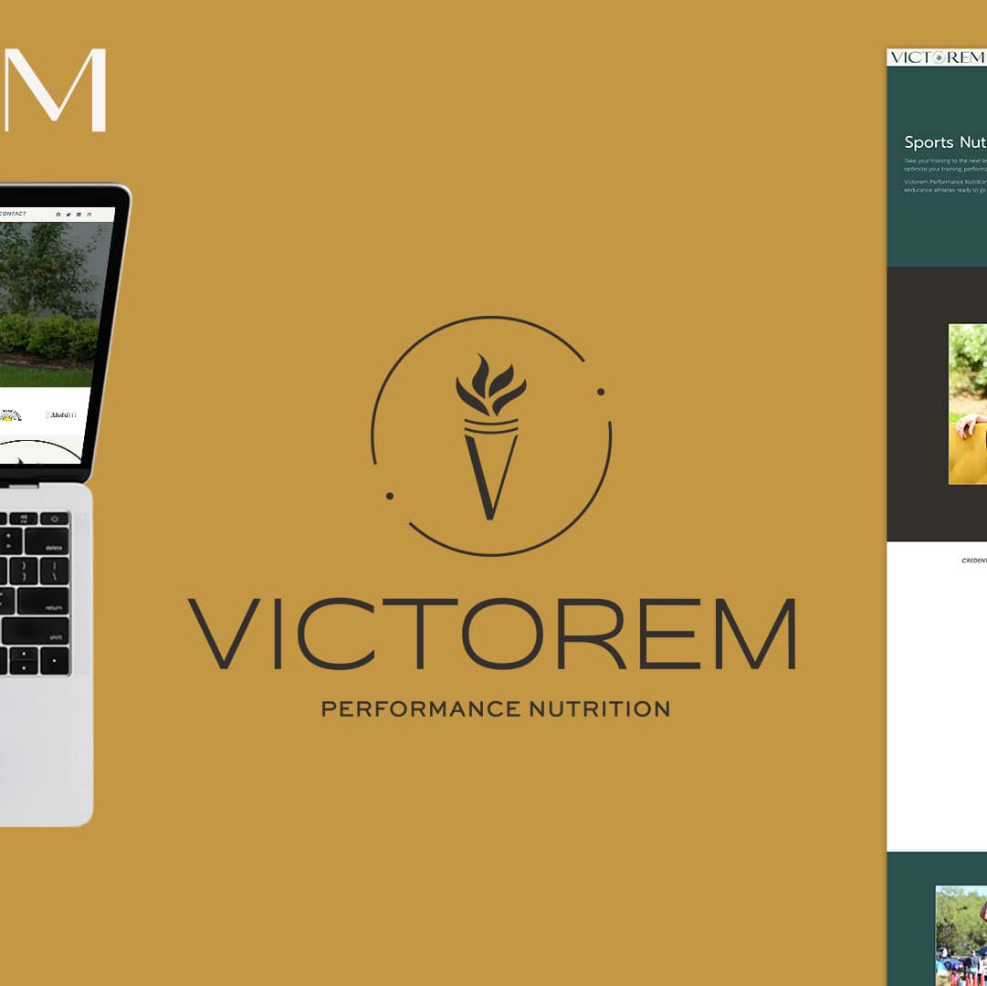 Victorem primary logo on yellow background